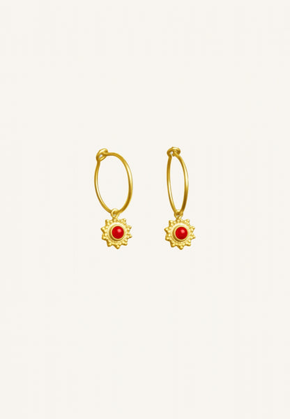 PD fleur hoop earring | red