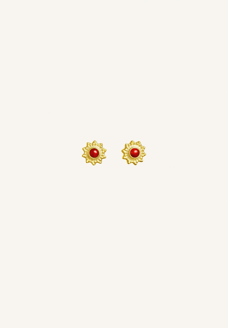 Boucle d'oreille PD fleur | rouge