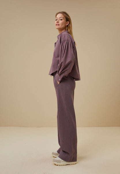 sarah short blouse | dark lavender