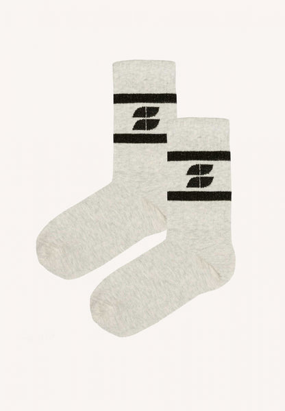 logo sock | grey melee-black